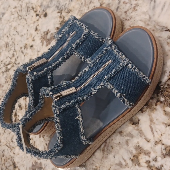 New Michael Michael Kors Berkley Espadrille Wedge Frayed Sandal  Women's 10 - Picture 12 of 16